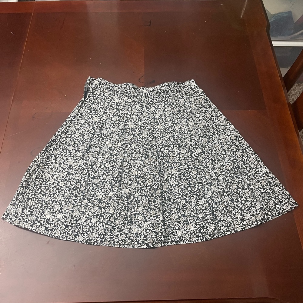 Floral Black and White Women's Skirt